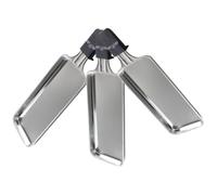 3 Pièces Plaque de Cuisson en Acier Inoxydable Rectangulaire | Empilable, Chauffe Uniformément, Design Compact, Rangement Facile, pour Four Électrique et Barbecue