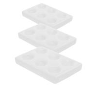 3 Pièces Plaque de Réaction à 6 Puits en Porcelaine Blanche pour | Surface Non Poreuse, Supporte le Chauffage, pour Gouttes de Réactifs et Microéchantillons, Essais Colorimétriques