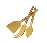 3 pièces plaqué Or en Acier Inoxydable Couteau à Fromage Ensemble Couverts gâteau de Mariage trancheuse à Fromage Cutter