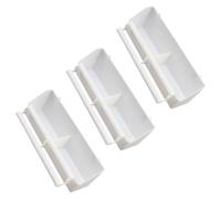 3 Pièces Plastique PP Mangeoire à Clip Blanc pour Cage à Oiseaux | Deux Compartiments, Perchoir Intégré, Lavable et Réutilisable, Limite les Salissures, pour Cailles, Pigeons et Perroquets