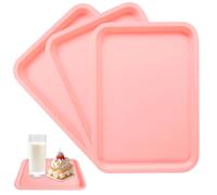 3 Pièces Plateau Plastique Rectangulaire, Plateau de Service Rectangulaire, Plateaux en Plastique, Cafés Rectangle Plateaux, pour Restaurant Café
