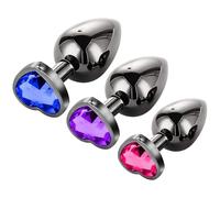 3 Pièces plug anale,Plug anale debutant Grand Moyenne Petite taille Plug,Sex toys butt plug,Coeur cristal diamant sex toys, Plug Homme Anus Sextoyse Homme Sex Couple Plaisir,pour Femmes,Hommes