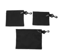 3 Pièces Pochette à Fermeture Éclair, Grosse Capacité Noire | Tissu Oxford Renforcé, Organisation Multi-tailles, pour Écrous, Boulons et Accessoires Électroniques