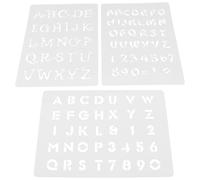 3 Pièces Pochoir Lettres Chiffres PET Réutilisable | Modèle Polyvalent pour Panneaux Bois et Décoration Maison, Simple à Utiliser, Format Pratique, Usage Créatif