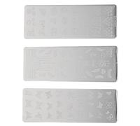 3 Pièces Pochoirs pour Manucure, Plaques de Nail Art | Modèles Réutilisables Diy, Usage Facile, Décoration D’ongles, pour Salon et Passionnées de Nail Art