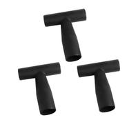3 Pièces Poignée en T pour Bêche et Pelle, Plastique Noir | Remplacement pour Fourche et Outil de Jardin, Prise Confortable, Installation Facile, Usage Quotidien