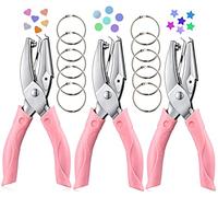 3 Pièces Poinçon De Poche, Metall à Main Troueuse Papier Perforatrice Outil pour Bricolage Artisanat Bureau Ecole Maison DIY Artisanat Scrapbook Cartes en Papier