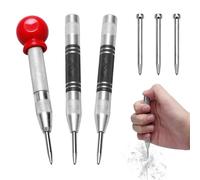 3 Pièces Pointeau Automatique, Pointeau à Frapper avec 3 Aiguilles de Remplacement, Pointeau pour Verre Métal Bois Plastique