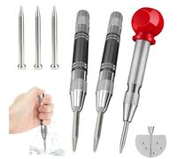 3 Pièces Pointeau Automatique pour Metal, Pointeau a Frapper Poinçons Centraux à Ressort Tension Pointeau Central Automatique Impact Réglable avec 3 Embouts de Rechange, pour Bois,Mur,Plastique,Métal