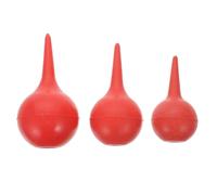 3 Pièces Poire de Nettoyage Auriculaire en Caoutchouc Rouge | Embout Fin Butée de Sécurité, Format Multi-tailles, pour Voyage, Salon de Coiffure et Entretien
