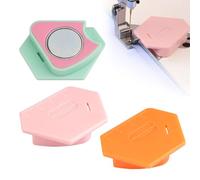 3 Pièces Polygonal Guide de Couture Magnétique avec éChelle, Guide Couture Aimanté pour Machine à Coudre, Guide de Couture Magnétique pour Coutures, Guides de Pliage, Quilting (Orange/Vert/Rose)