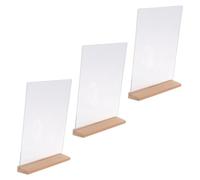 3 Pièces Porte-affiche de Menu A4 en Acrylique Base Présentoir | Format 21x29,7cm, Structure en L Autoportante, Visibilité Nette, pour Tables de Vente et Comptoirs