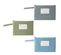 3 Pièces Porte Billets,Pochette de Dépôt Billets,Rangement Billet de Banque,Pochette Zippée A5,Organisateur avec Fermeture Éclair et Fenêtre Carte,Portefeuille Bancaire,Gris+Bleu+Vert,Seule Couche