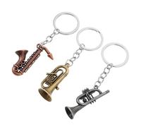 3 Pièces Porte-clés Saxophone Accessoire Musical, Vintage en Métal pour | Surface Polie, Fixation Pratique au Paquet à Dos, Idée Présent pour Fêtes Musicales et Événements de Groupes