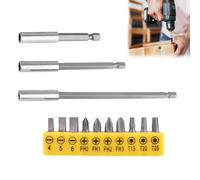 3 Pièces Porte Embout Magnétique Extension de Vissage - Tournevis Tige Hexagonal 60mm 100mm 150mm - Rallonge Visseuse 1/4"