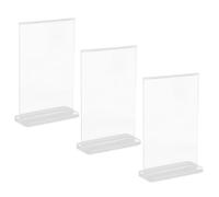 3 Pièces Porte-panneaux de Table A6 Double Face en Alliage Qr Code | Salons et Expositions, Design Simple et Élégant, Facile à Nettoyer, Support Stable, Usage Professionnel