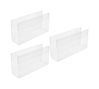 3 Pièces Porte-plaque Nominative en Acrylique Transparent | Double Face, Cloison, Installation Rapide sans Outil, pour Bibliothèques et Salles de Conférence
