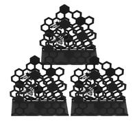 3 Pièces Porte-serviettes en Fer Noir, Design Vertical Stable | Structure Ouverte en Nid D’abeille, Extraction D’une Main, sans Perçage ni Adhésif, pour Bureaux