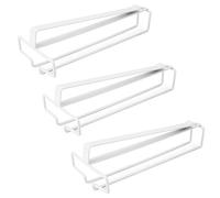 3 Pièces Porte Verre à Vin Suspendu, Support de Verre à Vin Sous Armoire, Porte-Verres à Pied Suspendu Sans Perçage, Métal Accroche-verres Pour étagère pour Cuisine Café Bar Restaurant (Blanc)