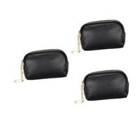 3 Pièces Portefeuille Porte-Monnaie Femmes Change Poche Porte-Monnaie avec Fermeture Éclair Petit Sac À Fermeture Éclair Porte-Change Pochette À Glissière en Cuir Pochette à Monnaie