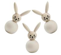 3 Pièces Poupées en Bois Inachevées Lapin de Pâques | Bois Beige, Surfaces Lisses et Construction Stable, Réutilisable, Facile à Ranger, pour Fêtes Intérieures et Décor Saisonnier