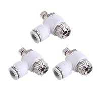 3 Pièces Pousser pour Connecter la Vanne de Contrôle du Débit d'Air, Tube 12 mm OD x 1/2" Filetage Mâle Coude à 90 Degrés Vanne de Contrôle de Vitesse Connecteur Pneumatique Raccords Rapides