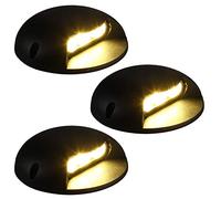 3 Pièces Projecteur À Faisceau LED - Encastrable Spot, LED Step Lights Outdoor Side Light 2W 3W Pas Besoin D'ouvrir Des Trous Imperméable Ultra Mince S'applique Au Jardin, À La Terrasse(Warm Light,2W)