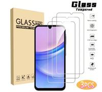 3 pièces Protecteur d'écran compatible avec Samsung Galaxy A15 5G/4G, accessoires de téléphone, compatible avec 16 Pro Max/16/16 Plus/16 Pro/15 Pro Max/15/15 Pro/14 Pro Max/14/13/12/11, en verre tremp