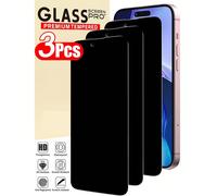 3 pièces Protecteur d'écran en verre trempé anti-espion 9H compatible avec iPhone 17 16 Pro Max/compatible avec Samsung Galaxy S26 S25 Ultra/compatible avec Xiaomi/ ne prend pas en charge la reconnais