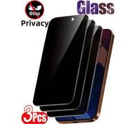 3 pièces Protecteur d'écran en verre trempé anti-espionnage 9H avec couverture complète, compatible avec Samsung Galaxy/17 16/Honor/Poco/Redmi et plus de modèles. Anti-chute, non fragile, anti-espionn
