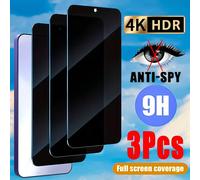 3 pièces Protecteur d'écran en verre trempé anti-espionnage 9H avec couverture complète, compatible avec Samsung Galaxy S25 Ultra/ 17 16/15/14/13/12/11 Pro Max Plus//Redmi//Honor/POCO et plus de modèl