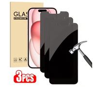 3 pièces Protecteur d'écran en verre trempé, compatible avec Apple 16e/11/12/13/16/16 Pro Max/14/15 Pro Max, 17/17 Pro/17 Pro Max/17 Air, dureté 9H, anti-espionnage, anti-vol, anti-rayures/anti-casse,