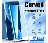 3 pièces Protecteur d'écran en verre trempé incurvé, compatible avec Xiaomi Redmi Note 14/13 Pro Plus 5G, 15 Ultra, 14 Pro, 13, 12, 12X, 11 Ultra, 10, Note 10 Lite, CC9 Pro, X7, X6 Pro et autres modèl