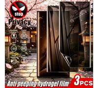 3 pièces Protecteur d'écran hydrogel anti-choc, film hydrogel anti-espionnage, protecteur d'écran de confidentialité à couverture complète compatible avec OPPO/ A3 5 6 11 15 16 17 18 31 35 33 38 40 54