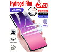 3 pièces Protecteur d'écran hydrogel ultra clair à couverture complète, compatible avec Samsung Galaxy S26 S25 S24 Ultra FE A26 A17 A06 A56 A55 A57 Z Flip 3/4/5/6/7, compatible avec Xiaomi 15T 14T Poc