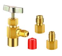 3 Pièces R134a Ouvre-Bouteille De Bouteille De Filetage Avec Distributeur De Réfrigérant Avec Adaptateur De Réservoir Pour 1/4 Pouce Évasé Et 1/2 Pouce Mâle