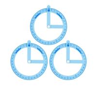 3 Pièces Rapporteur 360 Degrés Abs Bleu pour Apprendre les Angles