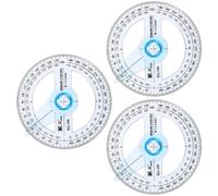 3 Pièces Rapporteur Circulaire en Plastique, Règle de Mesure 360° | Échelles Précises, Tracé Radial, Mesure D’angles, Usage en Dessin Architectural et Mathématiques