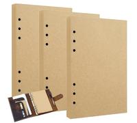3 Pièces Recharge Papier A5 Refill Paper,6 Trous Feuillets Mobiles Refill Paper,Kraft Recharges Papier,135 Feuilles 6 Trous Feuillets Mobiles,Feuillets Mobiles Refill Paper,pour Notes,Dessins