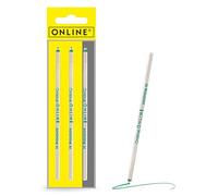 Online 3 pièces recharges de stylo bille multifonction, D1, largeur de trait M, aussi compatible avec Lamy, Rotring, Cross etc, recharge standard internationale, indélébile, couleur d' encre verte