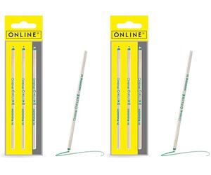 3 pièces recharges de stylo bille multifonction d'Online, D1, largeur de trait M, aussi compatible avec Lamy, Rotring, Cross etc, recharge standard internationale, indélébile, couleur d' encre verte