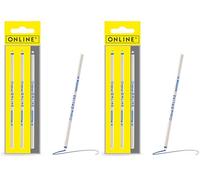3 pièces recharges de stylo bille multifonction d'Online,Mini- D1, largeur de trait M, compatible avec Lamy, Rotring, Cross etc, recharge standard internationale, indélébile, couleur d' encre bleue