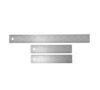 3 Pièces Règle Graduée en Acier Inoxydable avec Dos en Liège, 12 | Mesure Précise Double Échelle Pouce et Métrique, Légère et Facile à Transporter, pour Bureau, Design