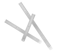 3 Pièces Règle Graduée en Métal Double Face en Acier Inoxydable | Échelle Précise, Bords Lisses, Trou Suspendre, Usage Scolaire et Ingénierie, Lot de Mesure