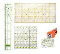 3 Pièces Regle Patchwork Couture, 15 x 30 cm / 15 x 15 cm / 5 x 30 cm Règle de Couture Transparente, Coutures Règles avec Échelle et Indications D'angles, pour une Coupe Précise, Quilting, Patchworks