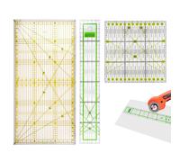 3 Pièces Regle Patchwork Couture,15x15cm/15x30cm/5x30cm Règle Omnigrid Transparente Avec Graduations en Cm et Indications D'angles,30° / 45° / 60°,pour Patchwork Japonais,Couture et Artisanat