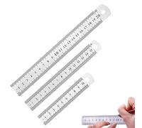 3 Pièces Réglet 10cm 15cm 20cm Outil Règle pour Étudiants et Bureau,Règle en acier inoxydable, argent