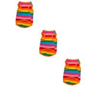 3 pièces Robe pour Chien Gilets pour Animaux de Compagnie Chemises pour Animaux de Compagnie Chemises à Rayures Arc-en-Ciel pour Chien Le Chien Carton de Lait Bouteilles d'eau vêtements d'été
