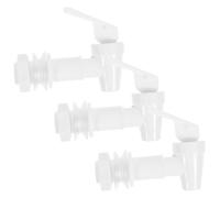 3 Pièces Robinet Verseur Blanc en Plastique, Levier Ergonomique | Remplacement de Robinet de Distributeur, Valve Précise Transparente, Contrôle Visuel du Niveau, Usage Quotidien
