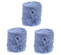 3 Pièces Ruban Décoratif en Polyester à Franges, 5 Yards | Toucher Soyeux, Surface Lisse, Couleur Vive, Usage Créatif pour Mariée, Fleuriste, Boutique